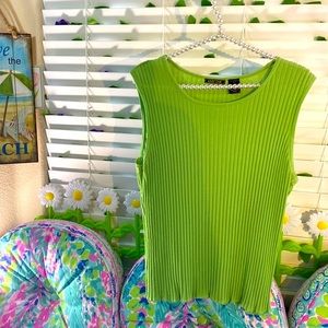 Knit Chic bright green knit top